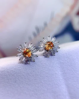 Natural Sapphire Yellow Stud Earrings