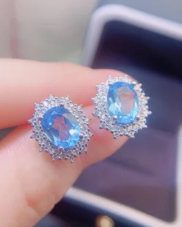 Natural Topaz Vintage Earrings