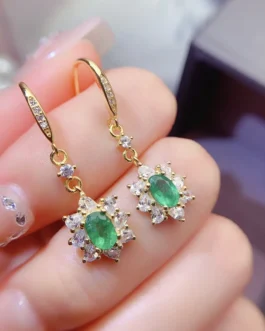 Natural Emerald Vintage Earrings