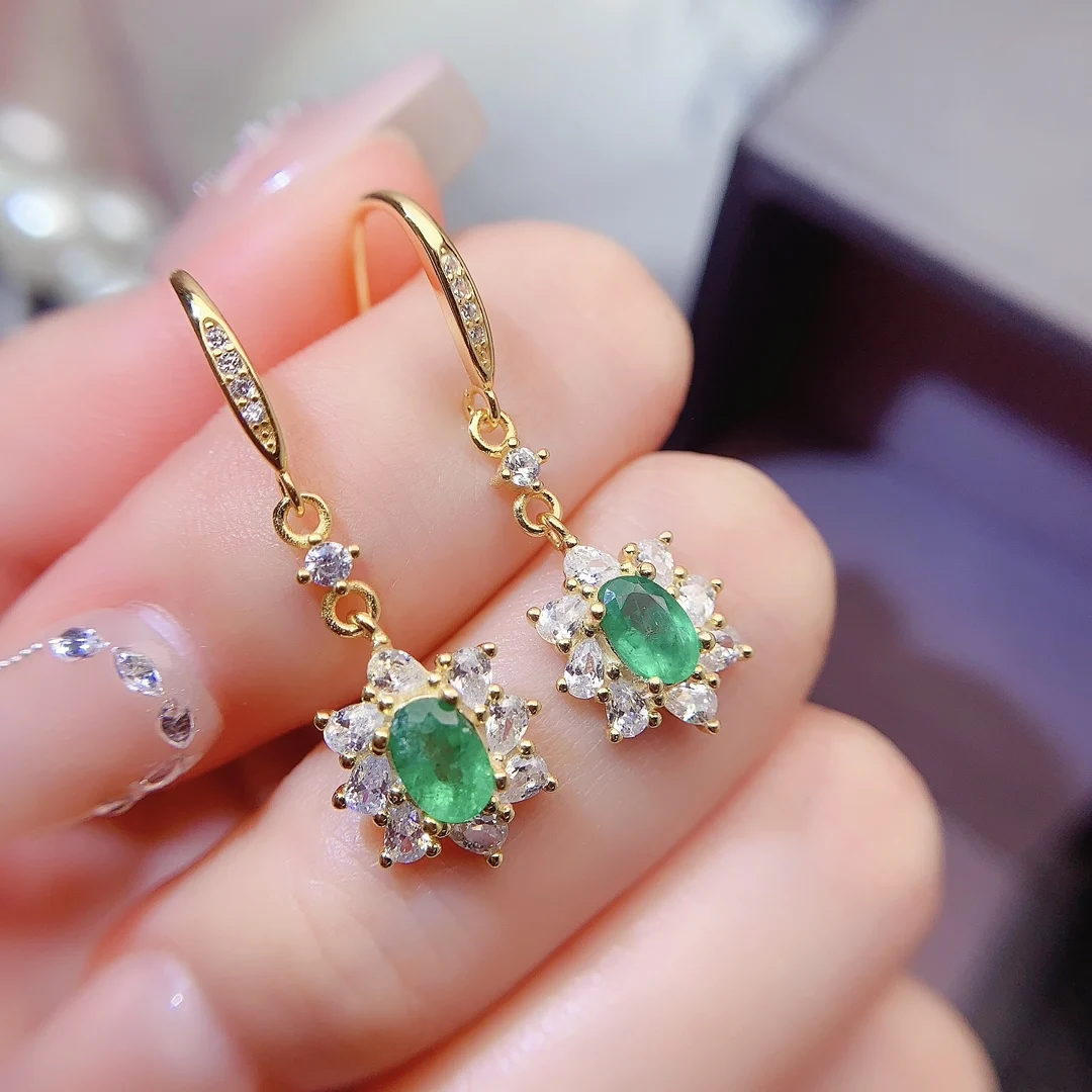 Natural Emerald Vintage Earrings - view 2