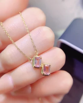 Natural Tourmaline Double Pendant