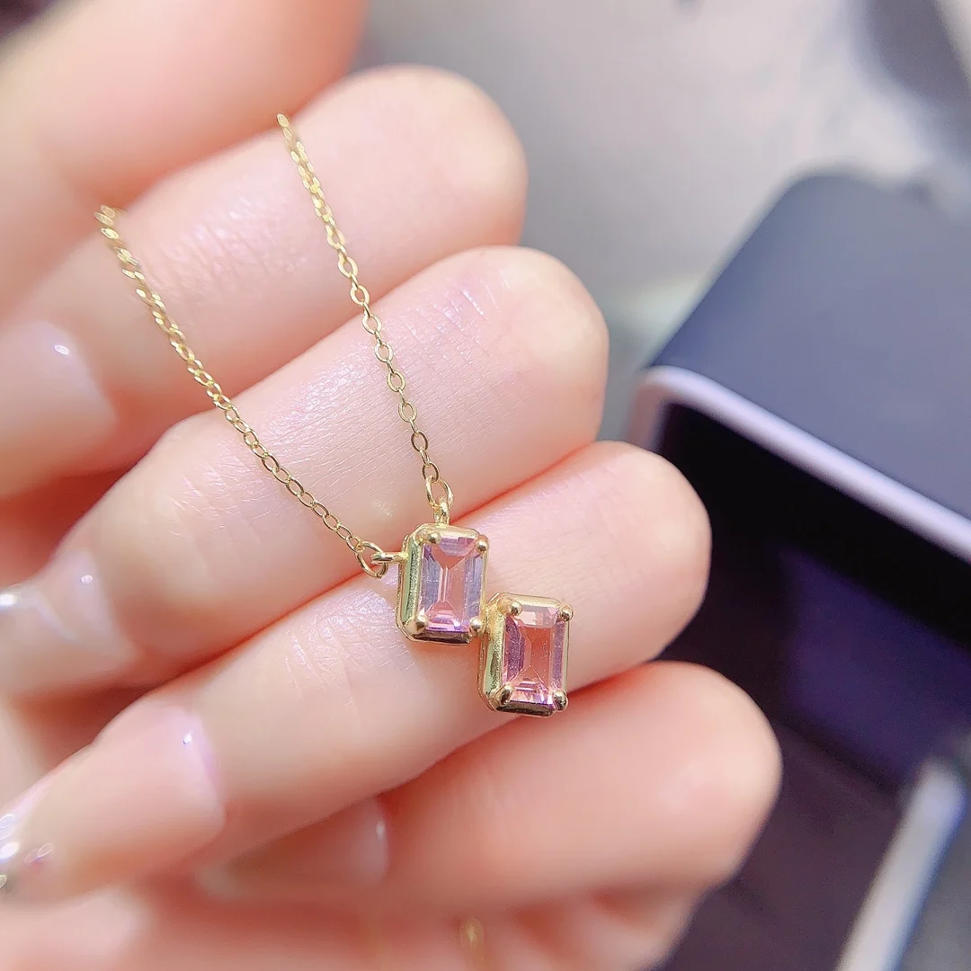 Natural Tourmaline Double Pendant - view 2