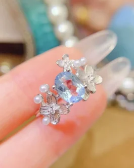 Natural Aquamarine Fine Oval Ring