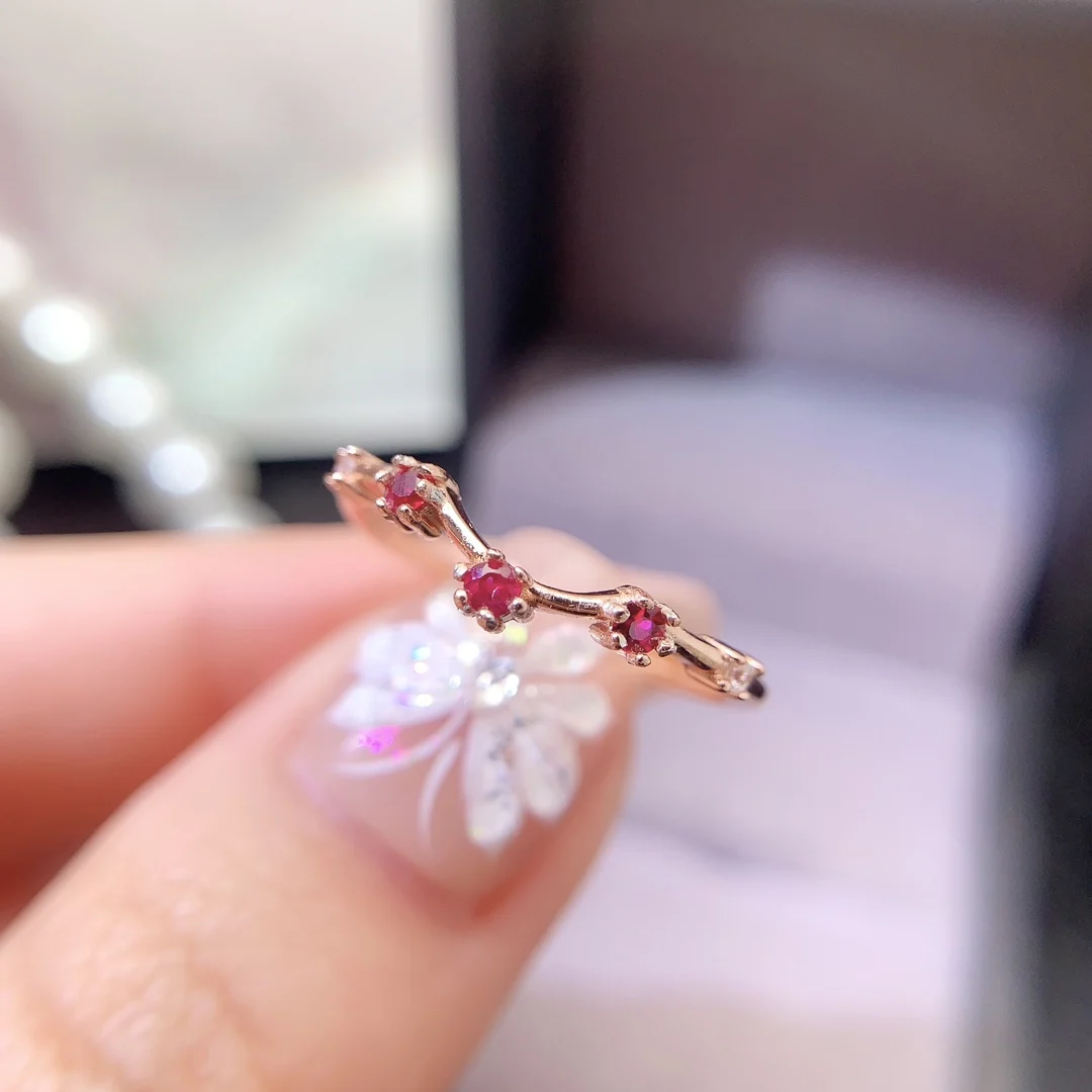 Natural Ruby Curved Band Ring - view 1