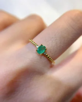 Natural Emerald Bubble Band Ring
