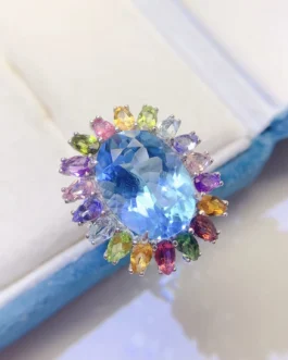 Natural Topaz Tourmaline Ring