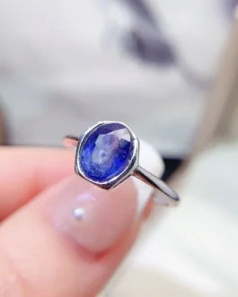 Natural Sapphire Oval Solitaire Ring