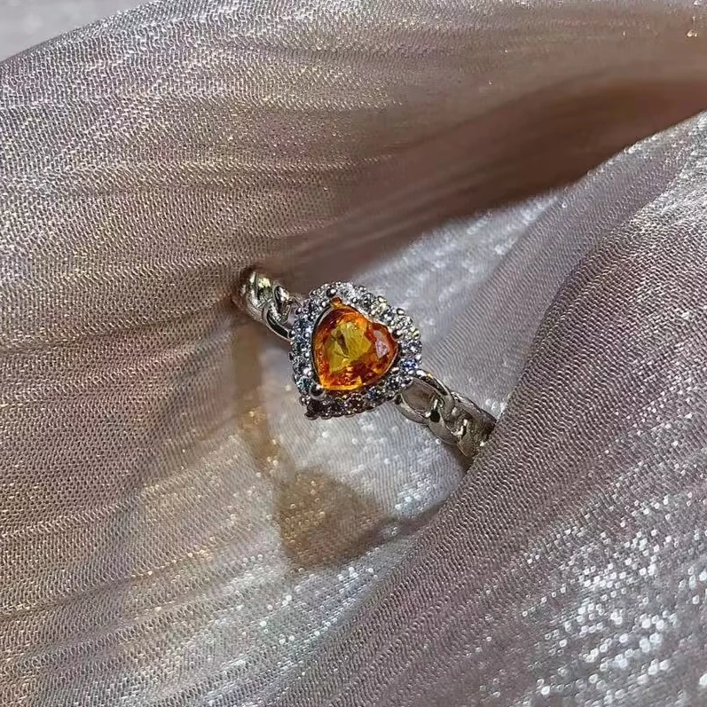 Natural Fancy Heart Halo Ring - view 1