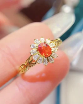 Natural Red Sapphire Dainty Ring