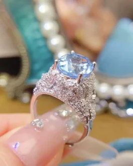 Natural Sky Blue Topaz Ring