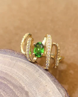 Natural Diopside Split Shank Ring