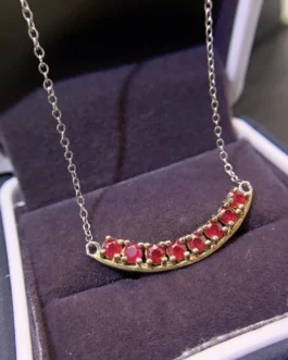 Natural Ruby Bar Pendant