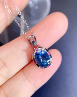 Natural Topaz Solitaire Pendant