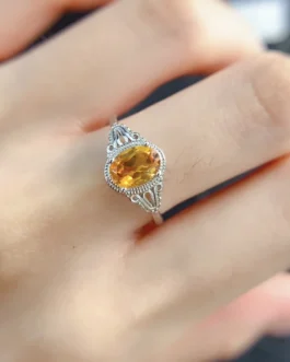 Natural Citrine Colour Trio Ring