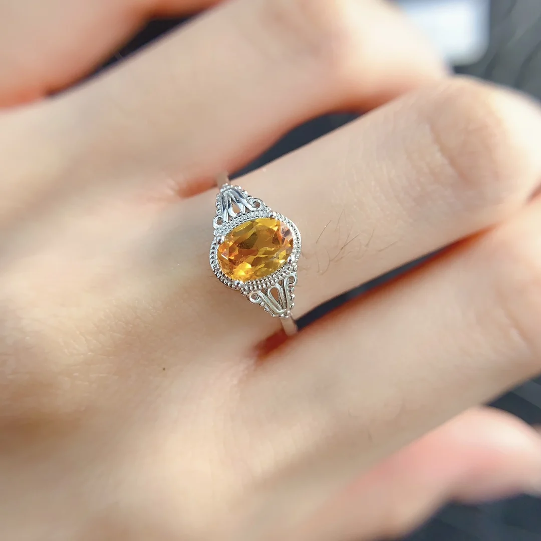 Natural Citrine Colour Trio Ring - view 2
