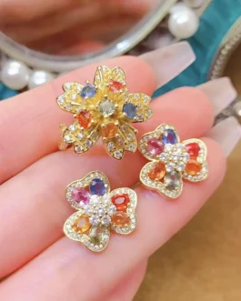Natural Sapphire Delicate Jewelry Set