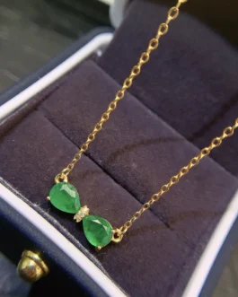Natural Emerald Twin Pear Pendant