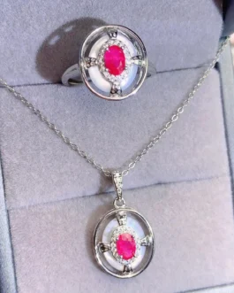 Natural Ruby Classic Jewelry Set