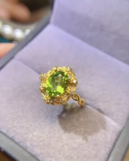 Natural Peridot Bridal Jewelry Set
