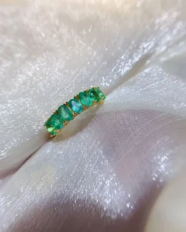Natural Emerald Five Oval Ring