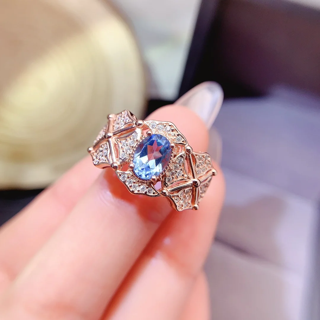 Natural Topaz Openwork Band Ring - view 2