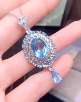 Natural Topaz Double Drop Pendant