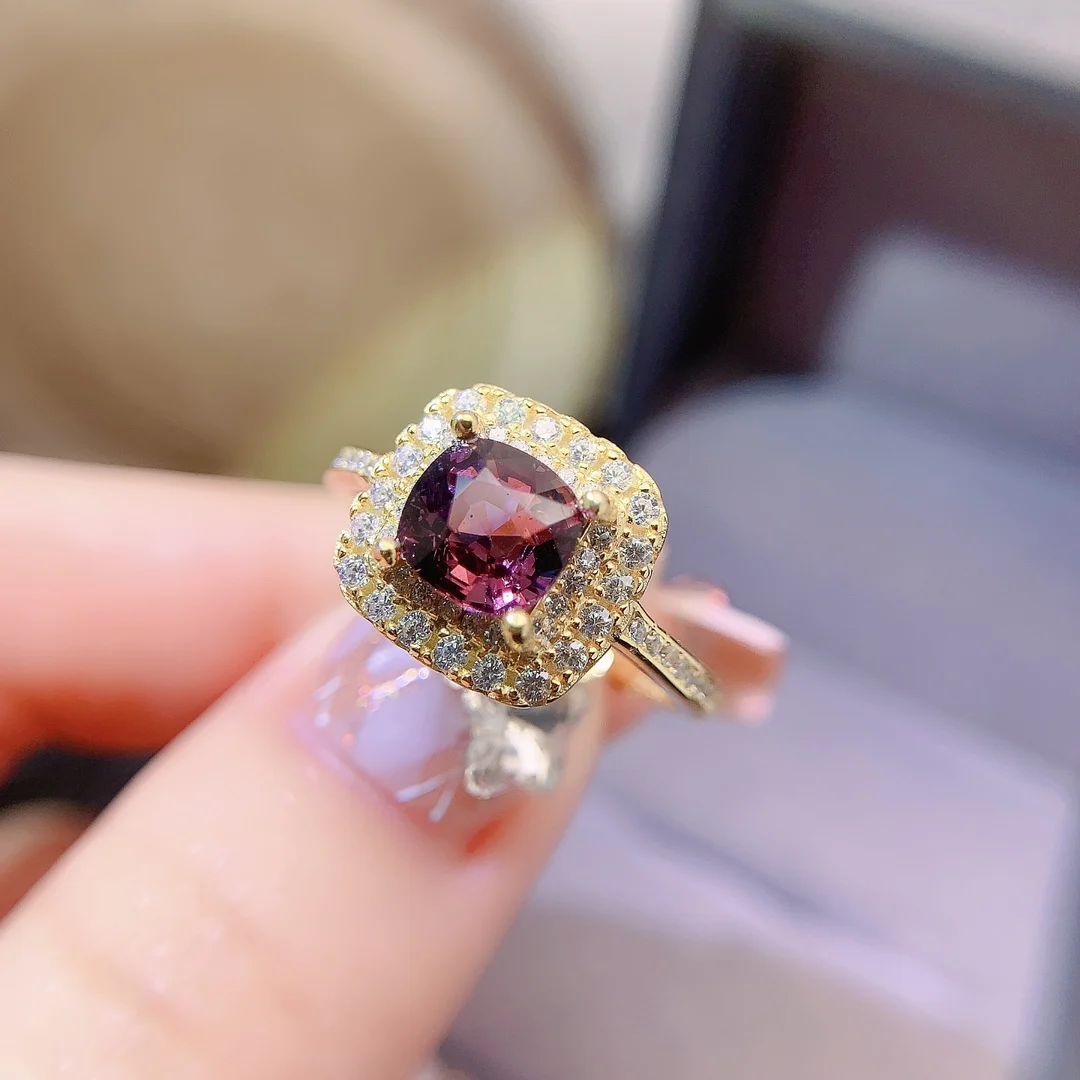 Natural Spinel Vintage Halo Ring - view 1