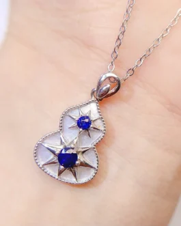 Natural Sapphire Vase Pendant Necklace