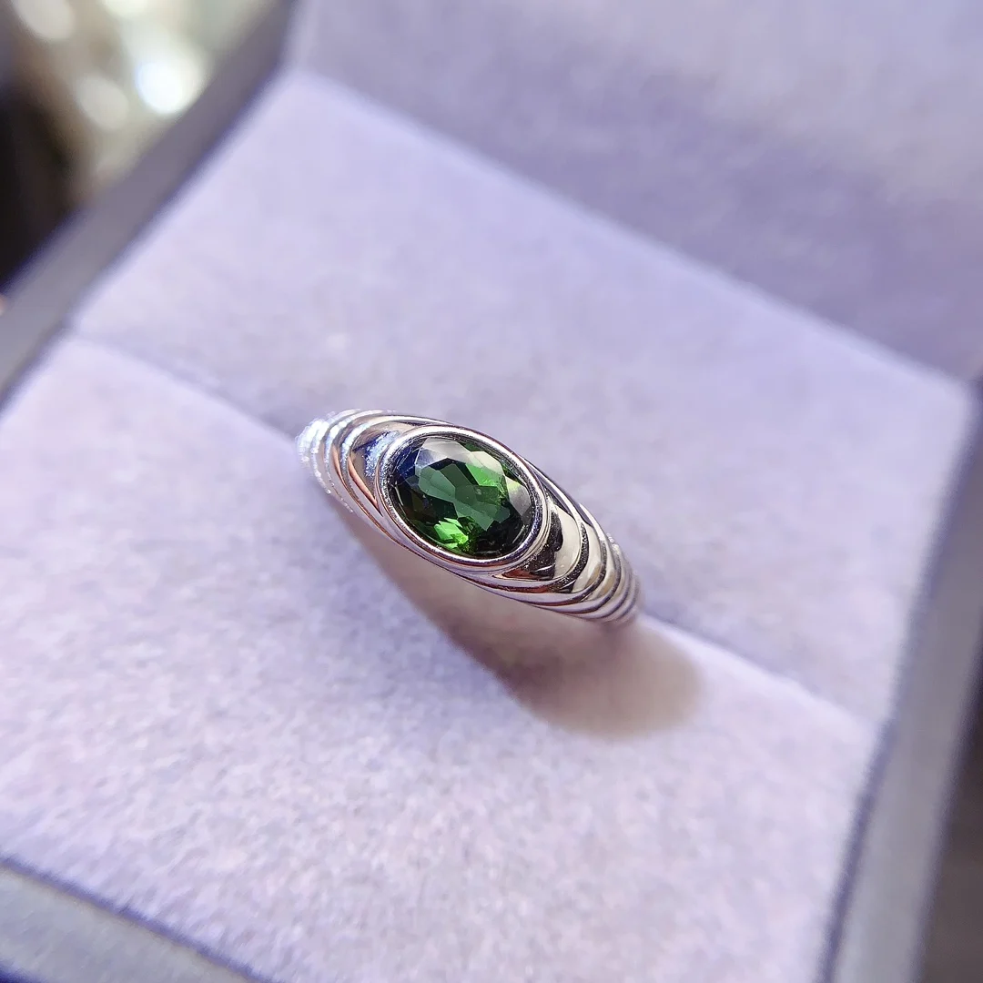 Natural Diopside Wide Band Ring - view 1