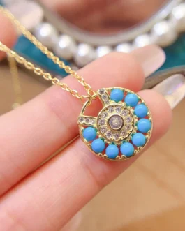 Natural Turquoise Medallion Pendant Necklace