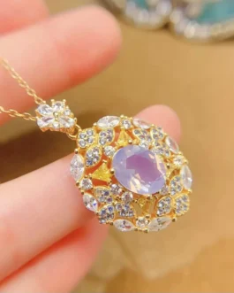 Natural Lavender Vintage Pendant Necklace