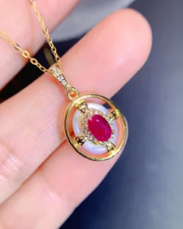 Natural Ruby Orbit Pendant