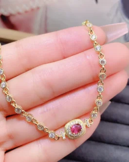 Natural Garnet Oval Bracelet
