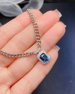 Natural Topaz Mini Square Pendant