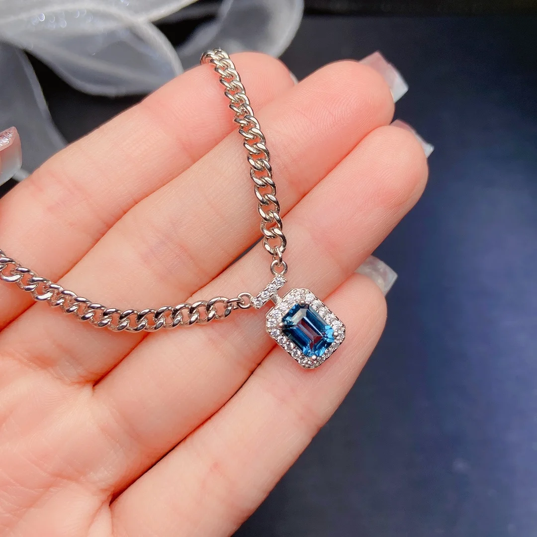 Natural Topaz Mini Square Pendant - view 2