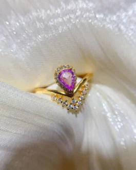 Natural Spinel Rhodium Band Ring