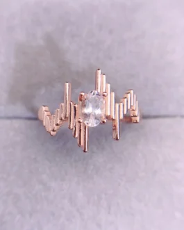 Natural Morganite Wedding Band Ring