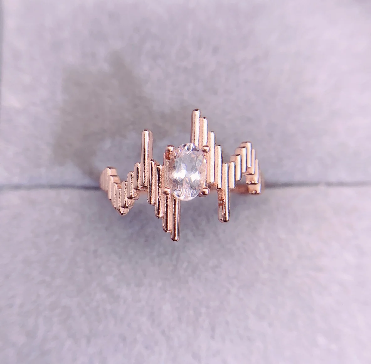 Natural Morganite Wedding Band Ring - view 1
