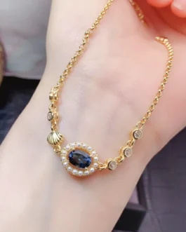 Natural Topaz Station Bracelet