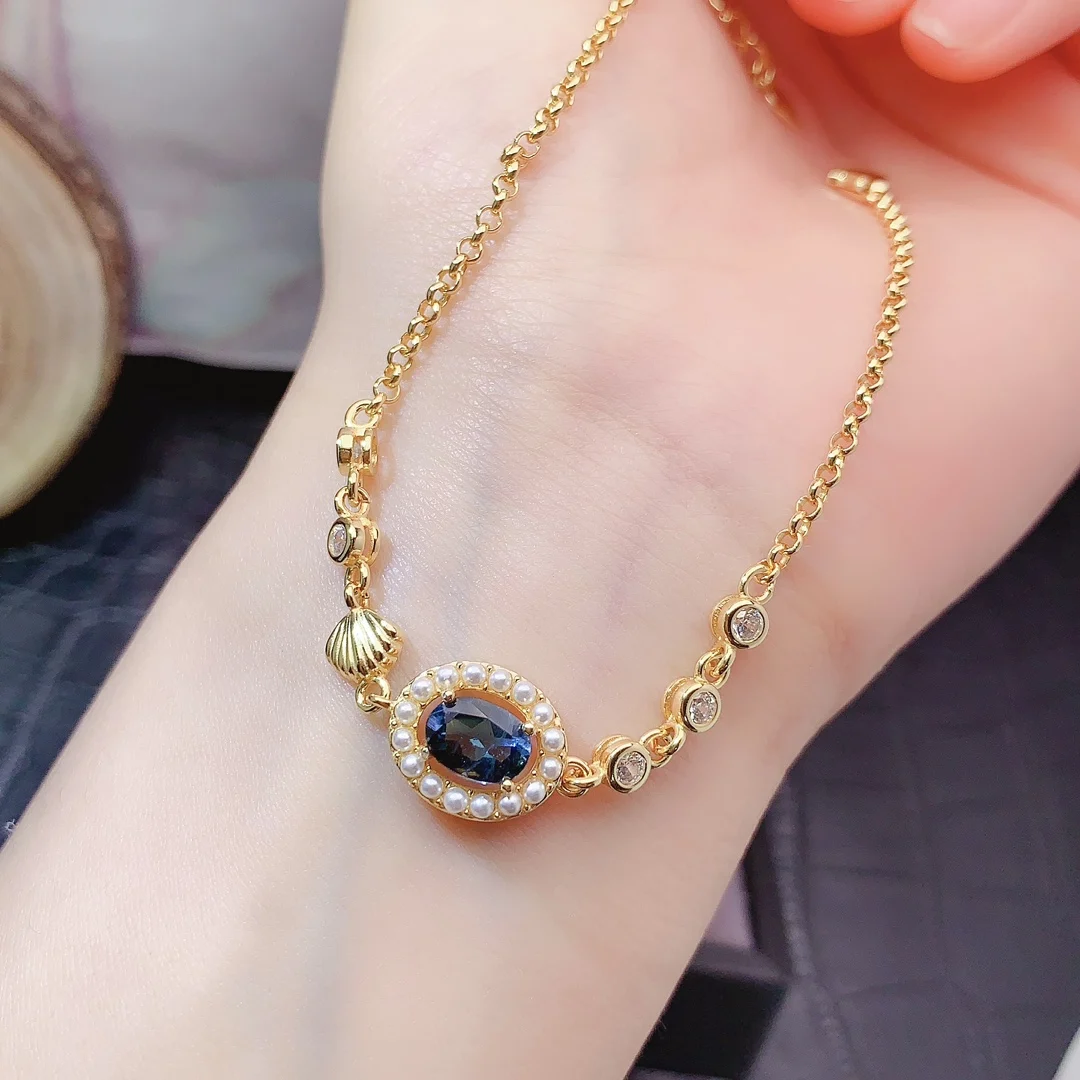 Natural Topaz Station Bracelet - view 1