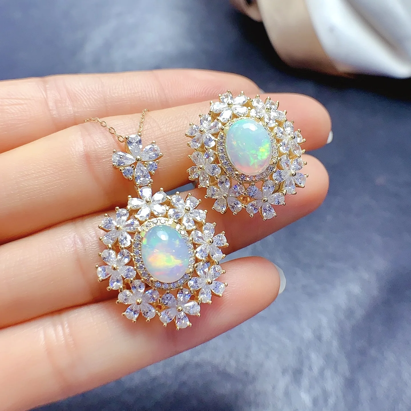 Natural Opal Elegant Jewelry Set - view 2