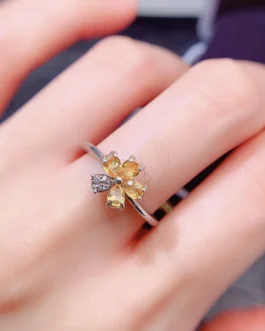 Natural Yellow Sapphire Wide Ring
