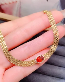Natural Garnet Elegant Bracelet
