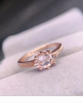 Natural Morganite Petite Oval Ring