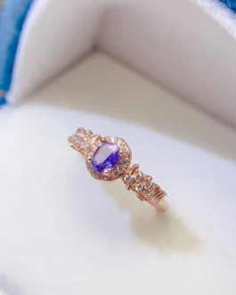 Natural Tanzanite Pear Sparkle Ring