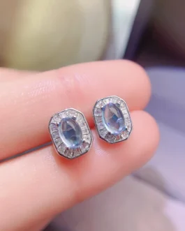 Natural Topaz Sky Stud Earrings