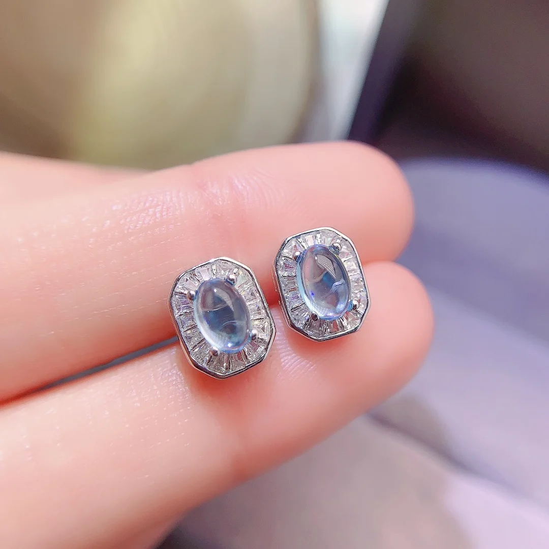 Natural Topaz Sky Stud Earrings - view 1