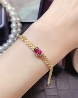 Natural Garnet Classic Bracelet