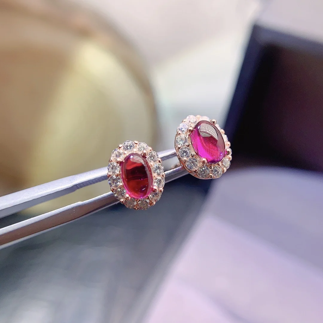 Natural Garnet Classic Earrings - view 1