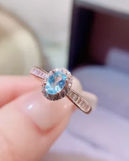 Natural Apatite Classic Vintage Ring